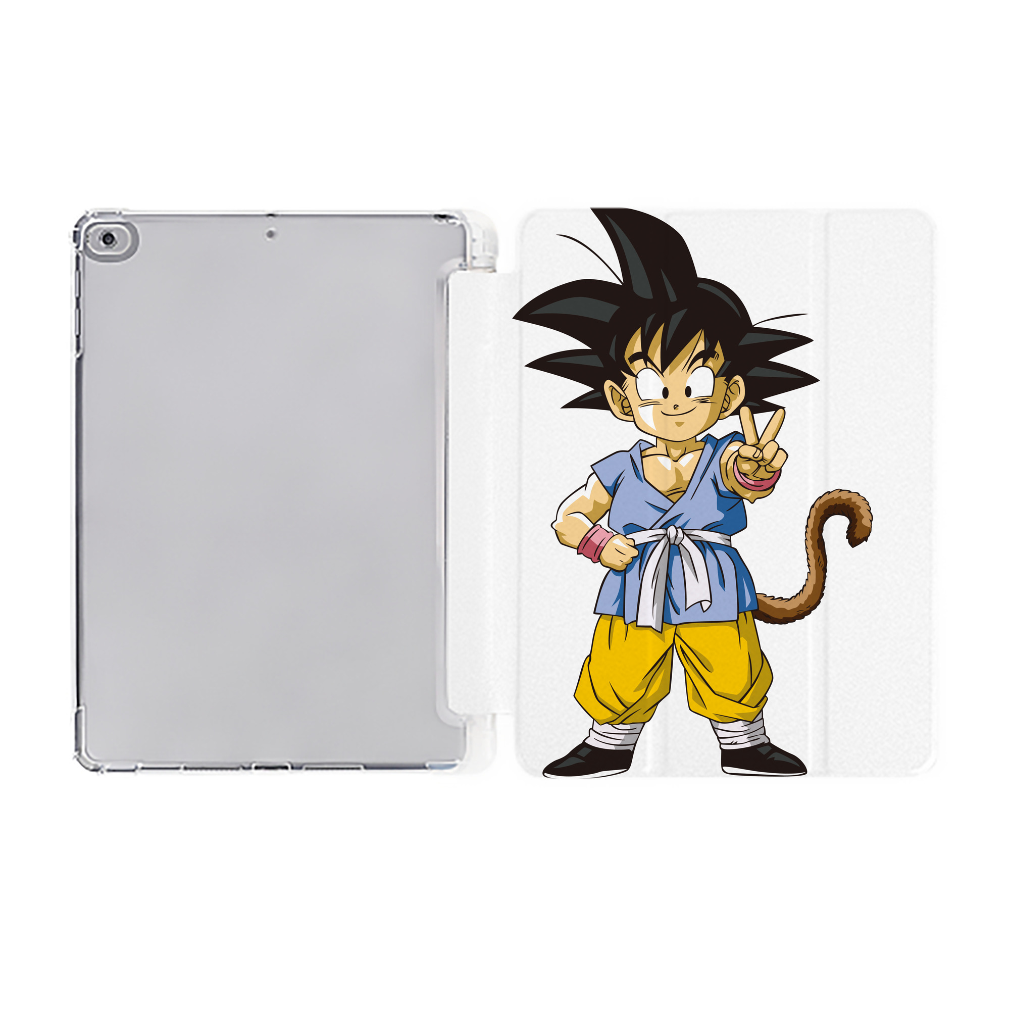 （画像用） ドラゴンボール 孫悟空（そん ごくう）Son Goku カカロット DRAGON BALL Kakarotto IPad ケース ペン収納付き 三つ折りスタンド PUレザー×シリコン 対応機種9.5/10.5/10.9インチ